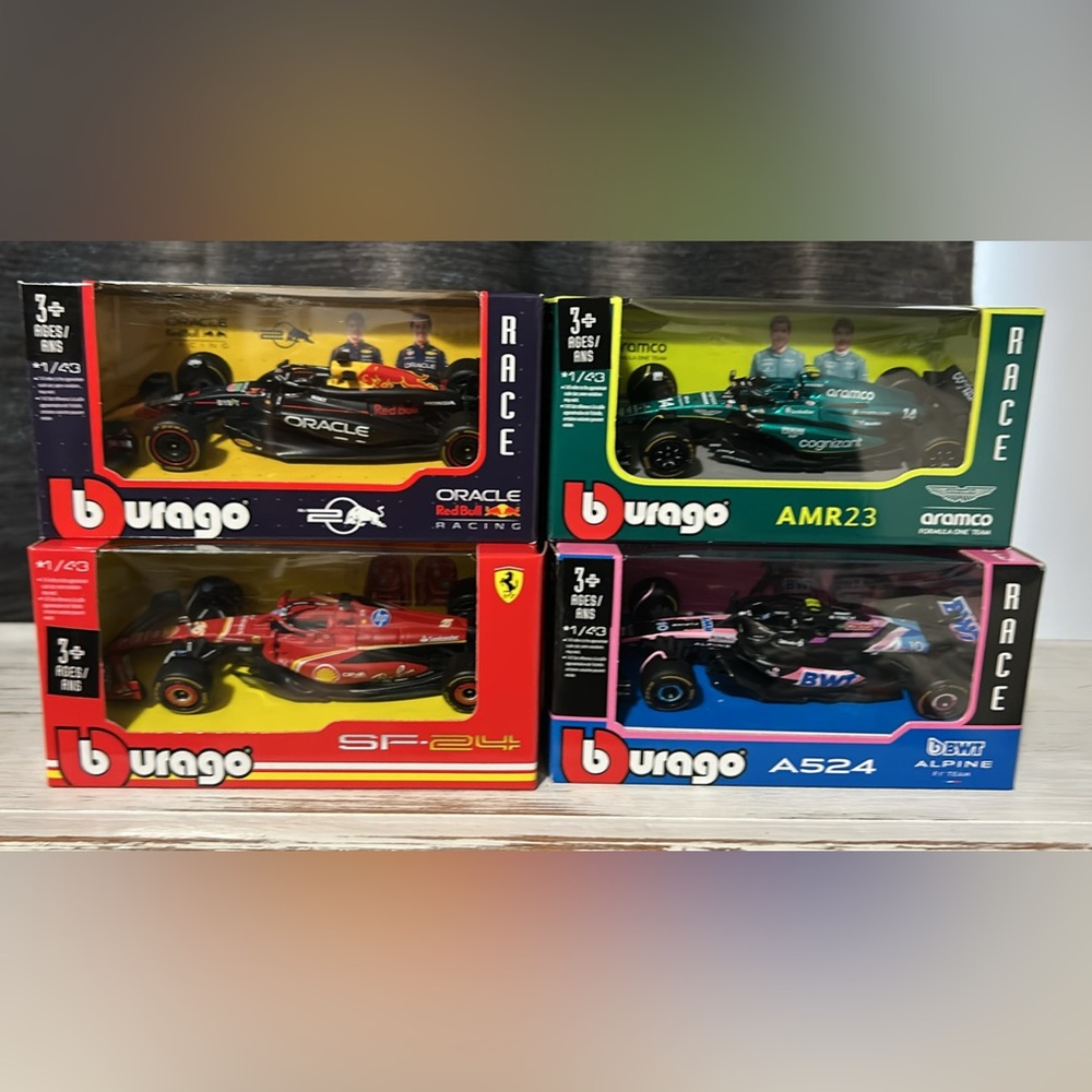 Burago F1 Model 1:43 Scale Set of 4